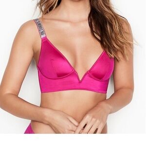 Victoria Secret Shine Strap Long Line Bra Bralette Bling